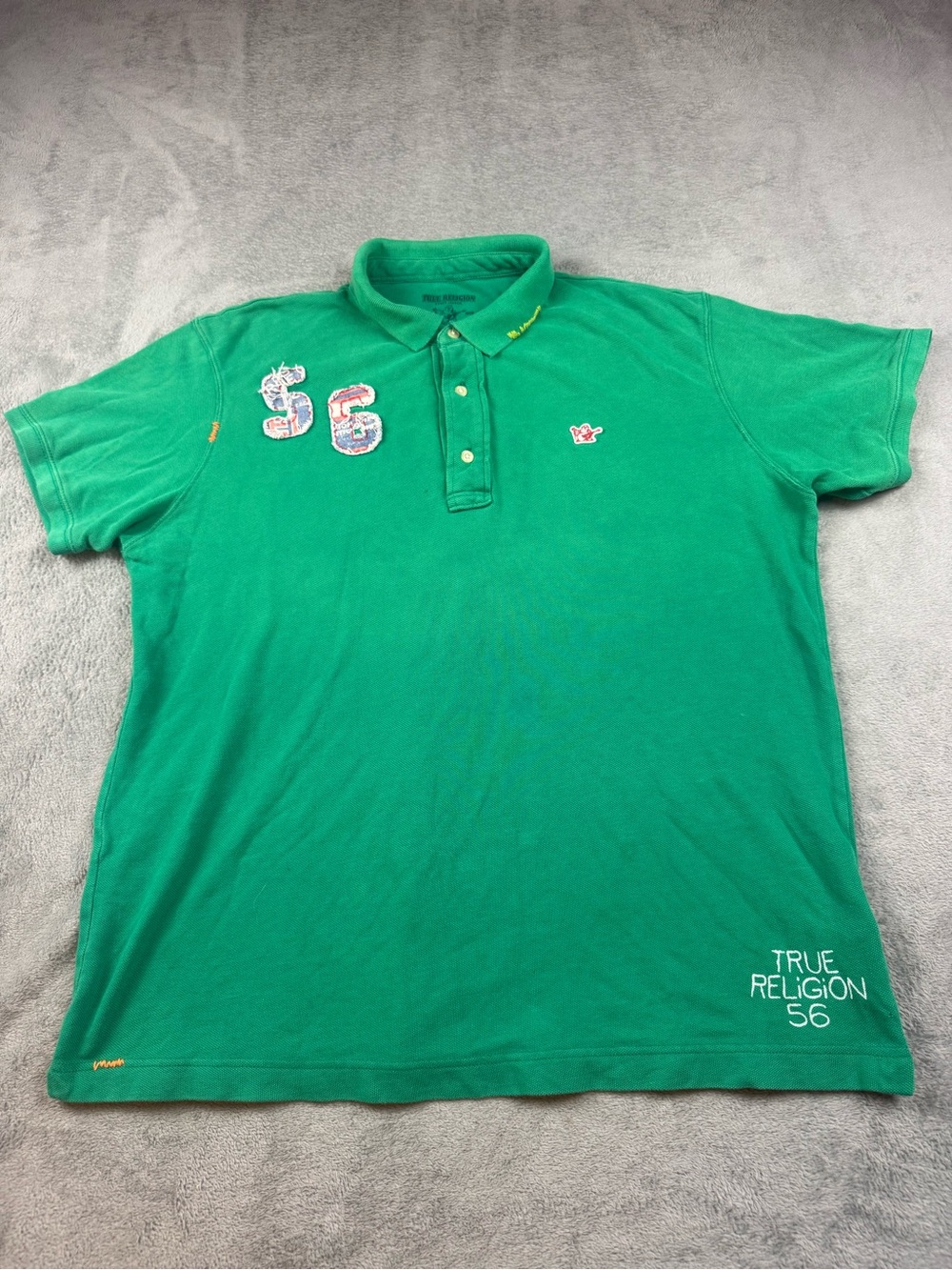 True Religion Palm Tree True Religion 56 Green Polo Shirt Size XXL MSRP 98$